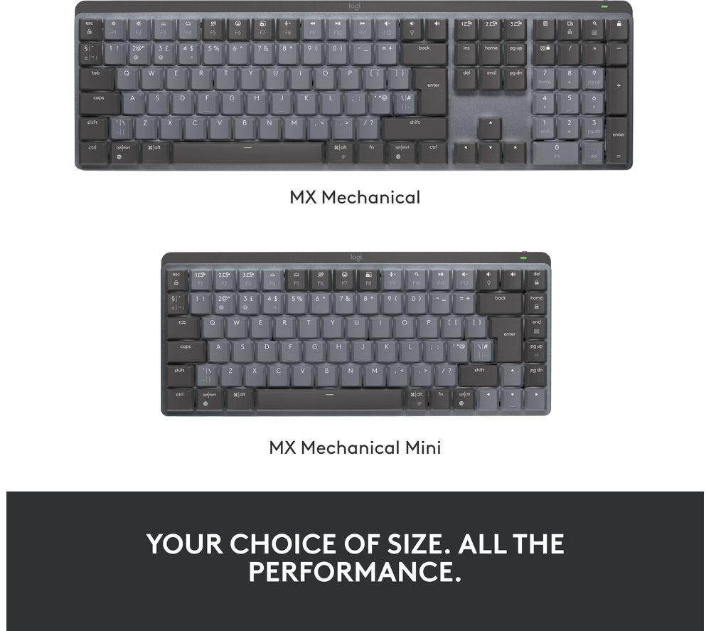 Teclado inalámbrico silencioso táctil Logitech MX Mechanical Mini - Grafito