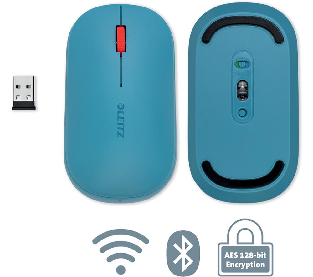 Ratón óptico inalámbrico doble LEITZ Cosy SureTrack - Azul Calma