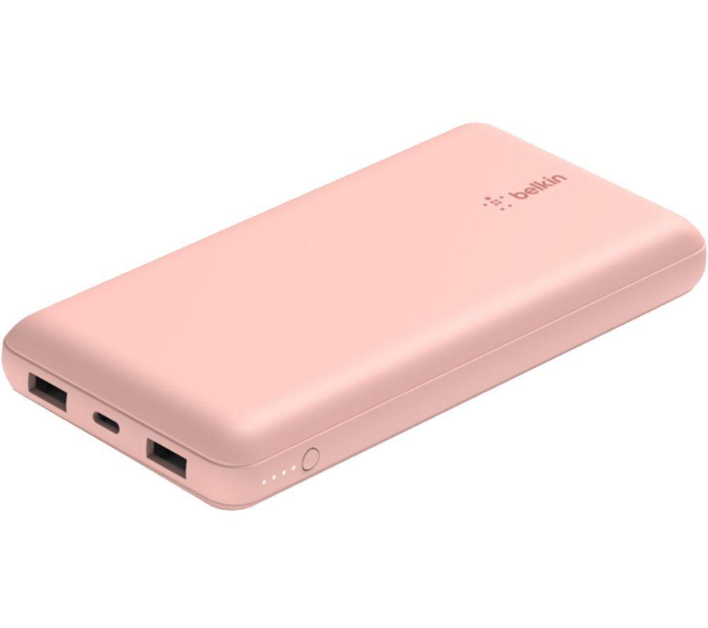 BELKIN 20000 mAh Portable Power Bank with 15 W USB-C Boost Charge - Rose Gold