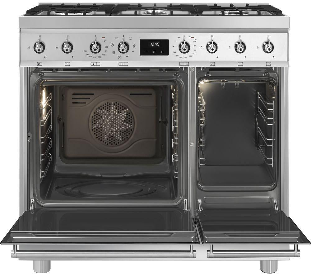 Cocina de doble combustible SMEG C92GMX2 90 - Acero inoxidable