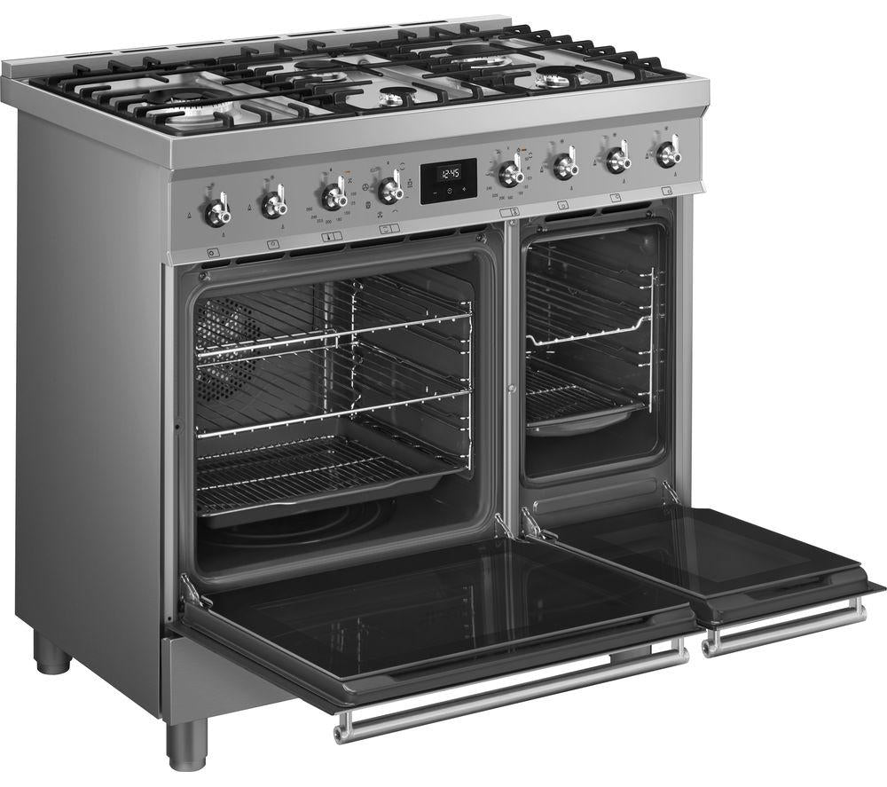 Cocina de doble combustible SMEG C92GMX2 90 - Acero inoxidable