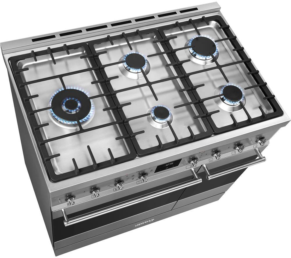 Cocina de doble combustible SMEG C92GMX2 90 - Acero inoxidable