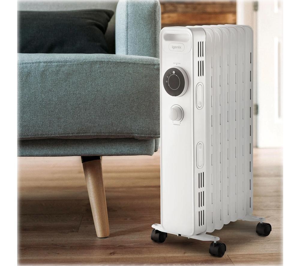 IGENIX IG2615 Portable Oil-Filled Radiator - White