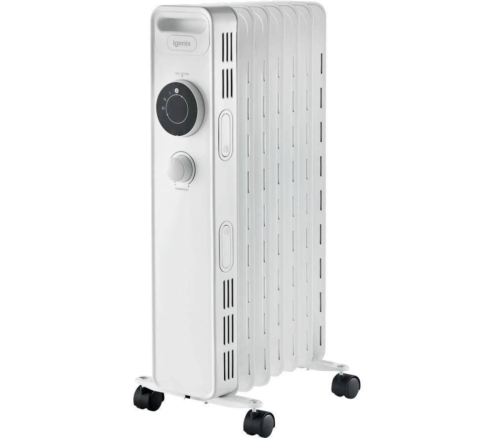 IGENIX IG2615 Portable Oil-Filled Radiator - White