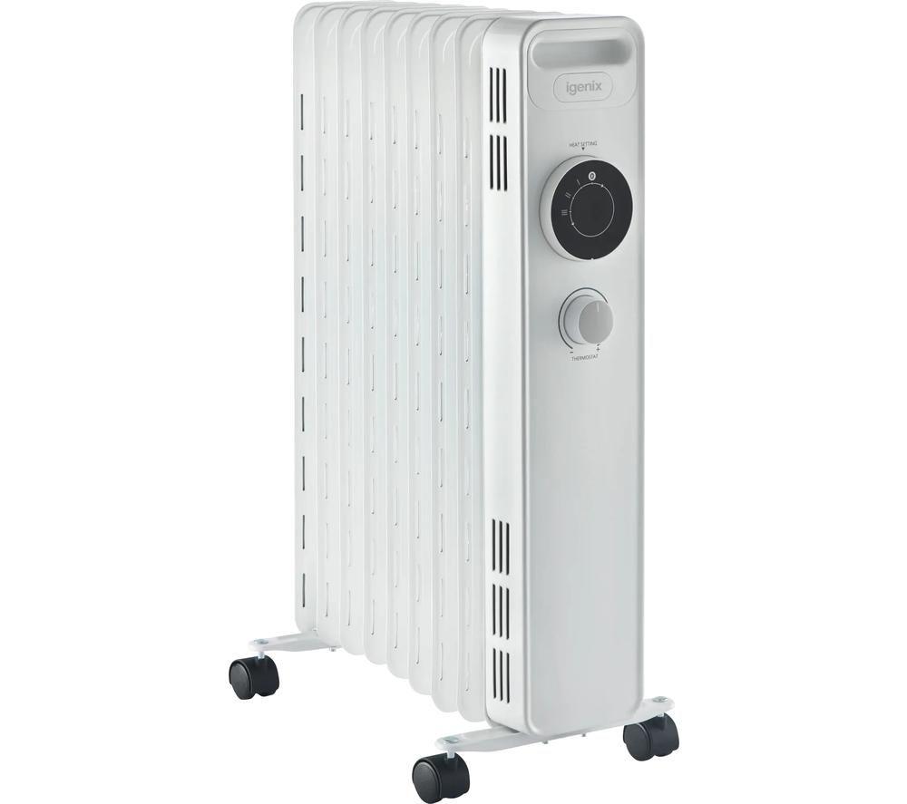 IGENIX IG2620 Portable Oil-Filled Radiator - White