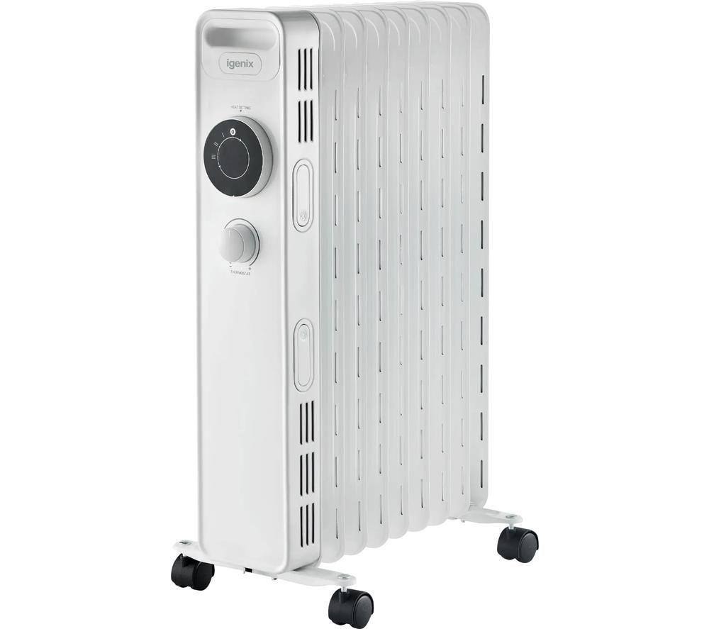 IGENIX IG2620 Portable Oil-Filled Radiator - White