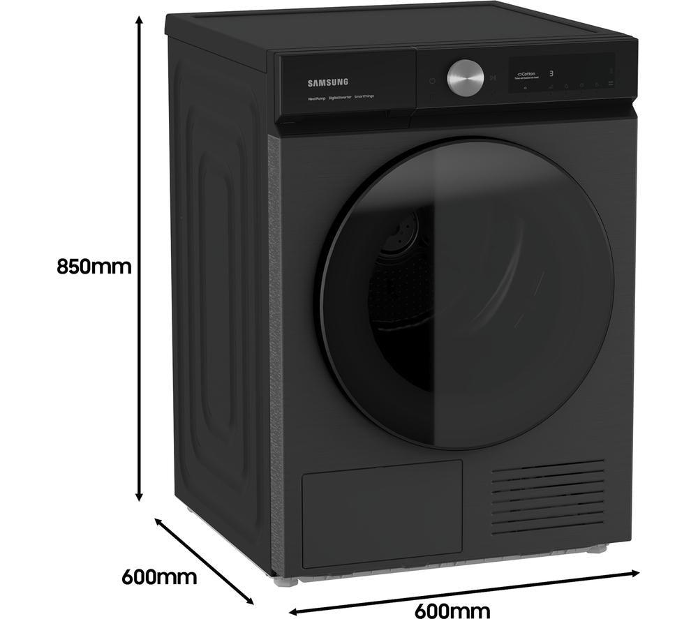 SAMSUNG Bespoke Series 8 AI Energy DV90BB9445GB/S1 WiFi-enabled 9 kg Heat Pump Tumble Dryer - Black