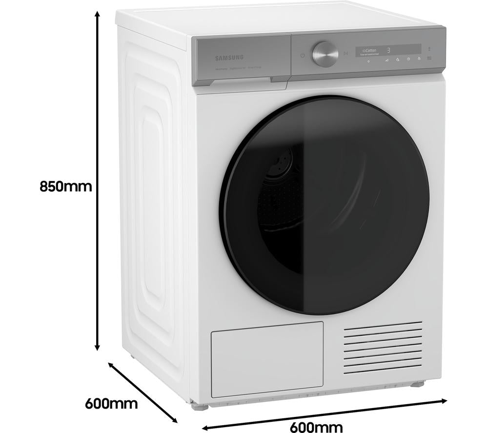 SAMSUNG Series Bespoke Series 8 AI Energy DV90BB9445GH/S1 WiFi-enabled 9 kg Heat Pump Tumble Dryer - White