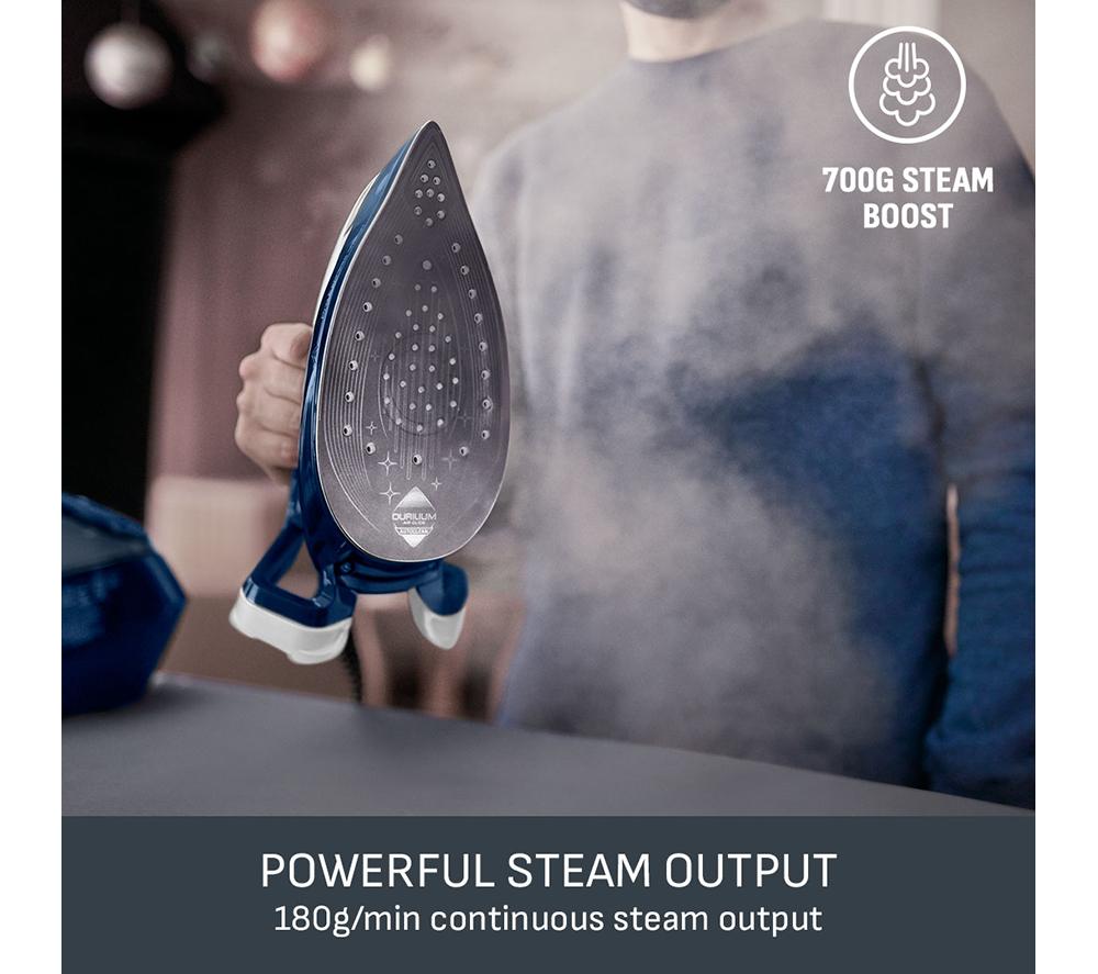 TEFAL Pro Express Vision GV9812 High Pressure Steam Generator Iron - Blue & White