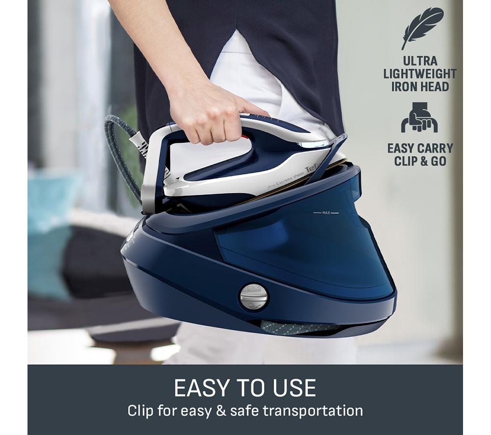 TEFAL Pro Express Vision GV9812 High Pressure Steam Generator Iron - Blue & White