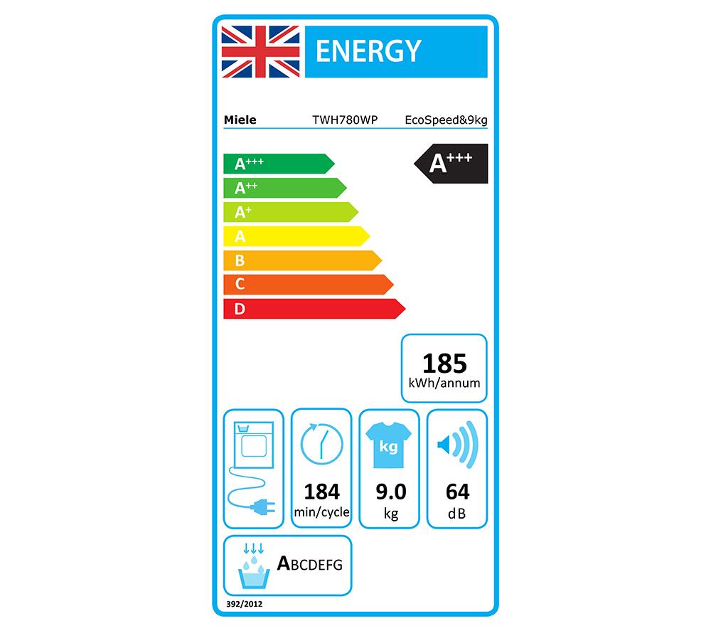 MIELE T1 EcoSpeed TWH780 WP WiFi-enabled 9 kg Heat Pump Tumble Dryer - White