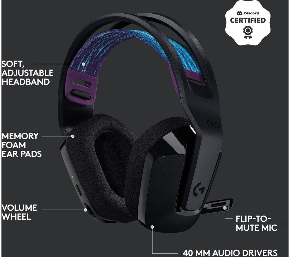 LOGITECH G535 LIGHTSPEED kabelloses Gaming-Headset – Schwarz