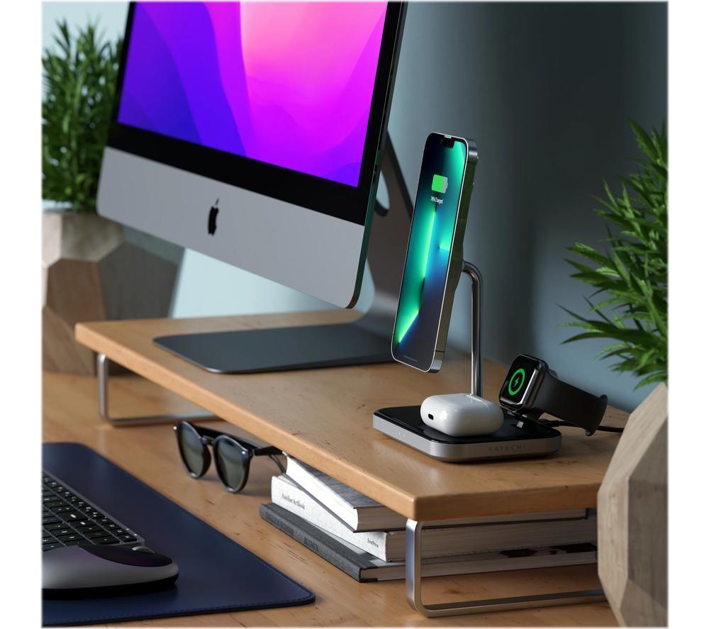 SATECHI ST-WMCS3M 3-in-1 Wireless Charging Stand with MagSafe
