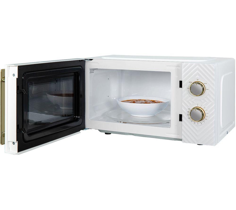 RUSSELL HOBBS Groove RHMM723 Compact Solo Microwave - White & Gold