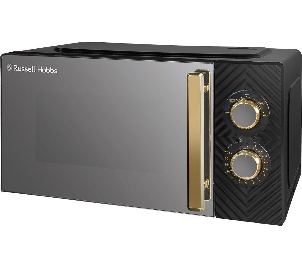 RUSSELL HOBBS Groove RHMM723B Compact Solo Microwave - Black & Gold
