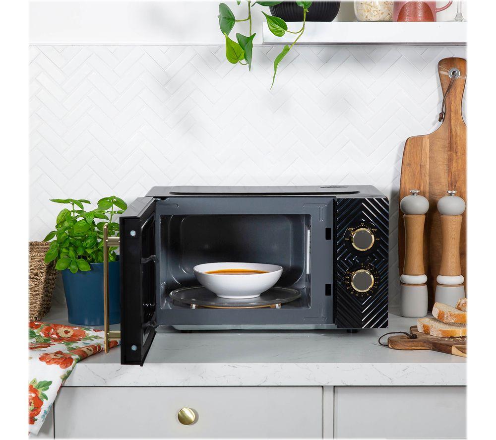 RUSSELL HOBBS Groove RHMM723B Compact Solo Microwave - Black & Gold