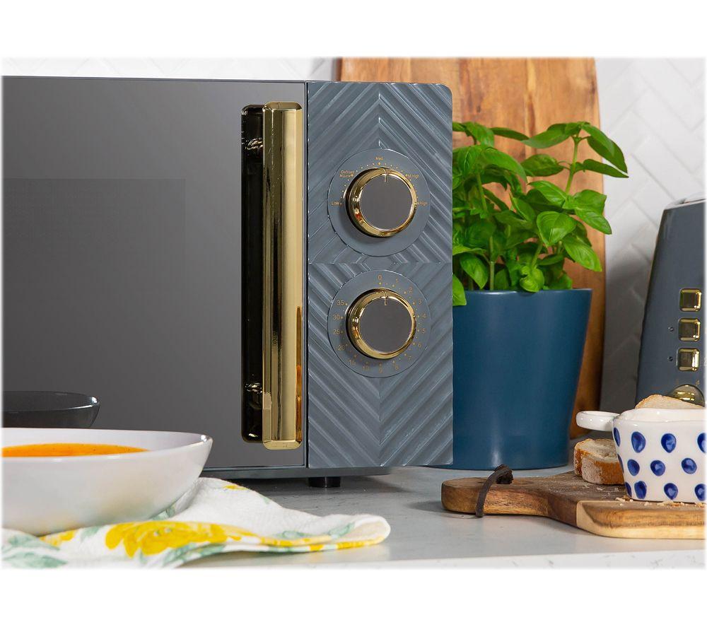 RUSSELL HOBBS Groove RHMM723G Microondas compacto individual - Gris y oro