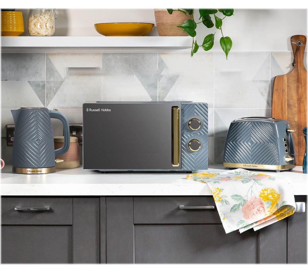 RUSSELL HOBBS Groove RHMM723G Microondas compacto individual - Gris y oro