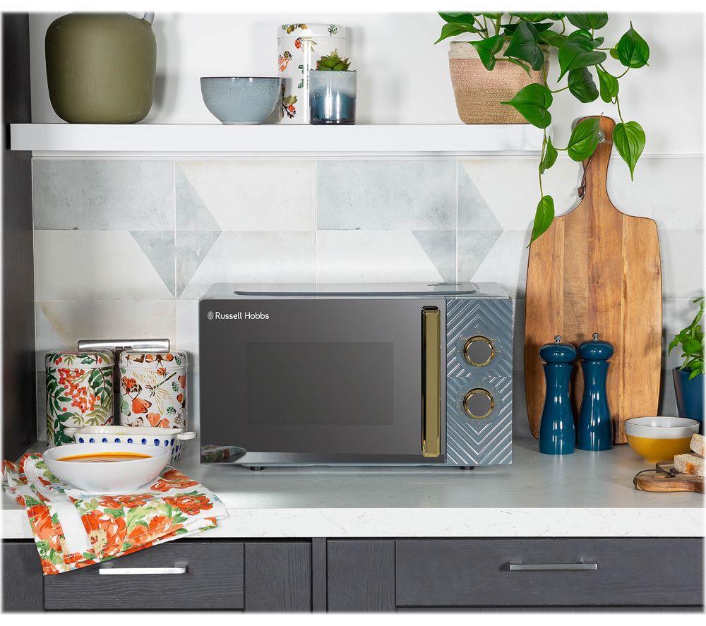 RUSSELL HOBBS Groove RHMM723G Microondas compacto individual - Gris y oro