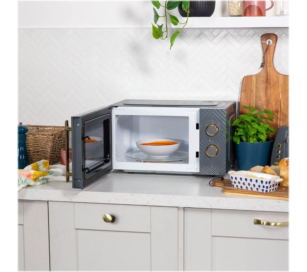 RUSSELL HOBBS Groove RHMM723G Microondas compacto individual - Gris y oro