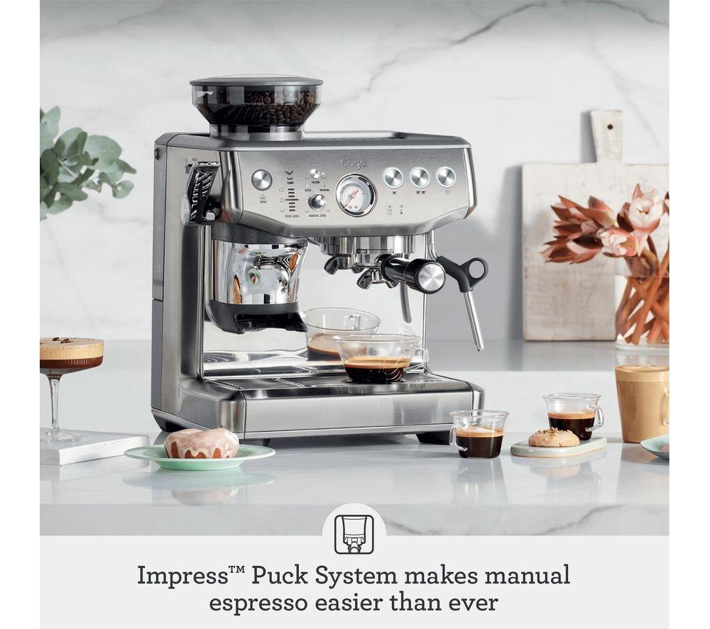 SAGE The Barista Express Impress SES876 Espressomaschine mit integriertem Mahlwerk – Edelstahl