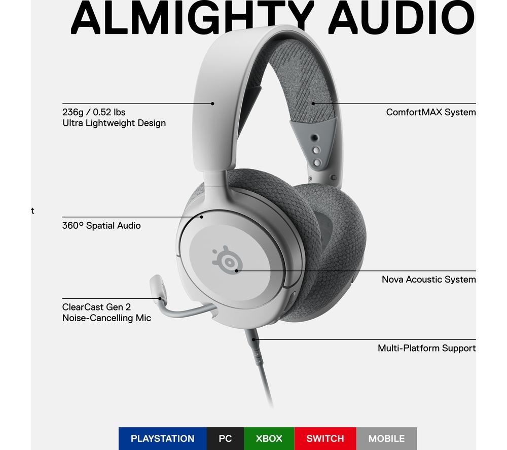 STEELSERIES Arctis Nova 1P Gaming Headset - White