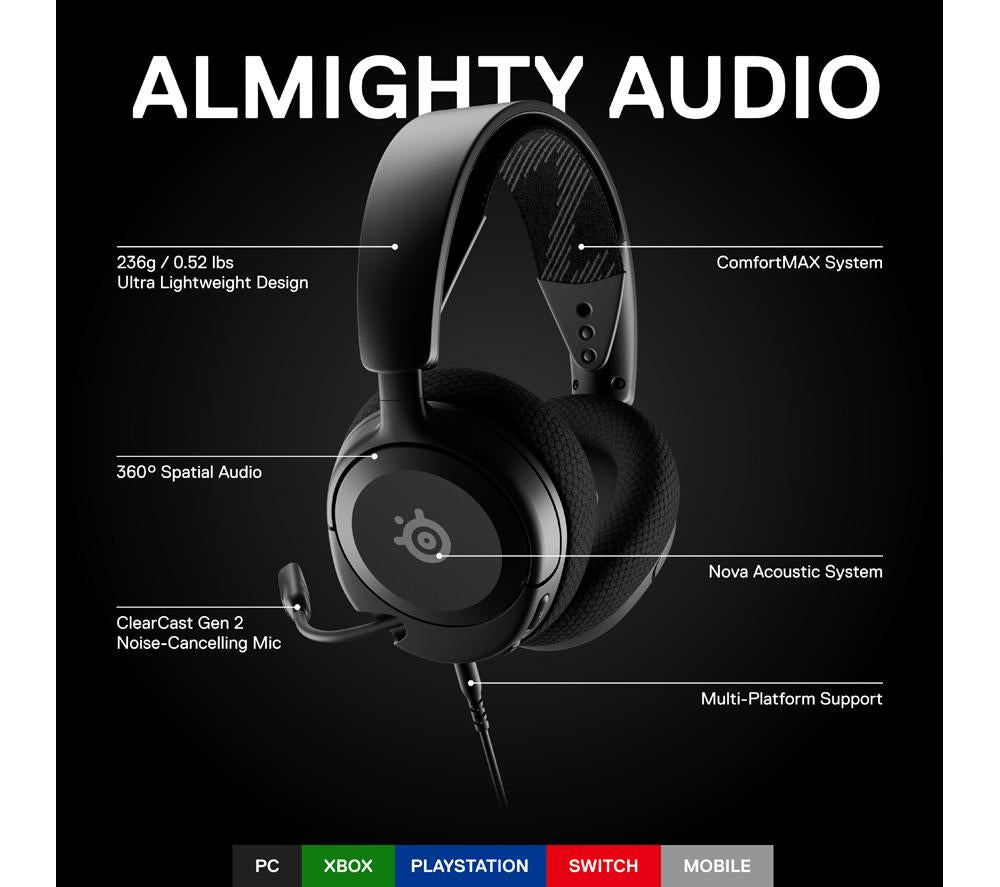 STEELSERIES Arctis Nova 1 Gaming-Headset – Schwarz