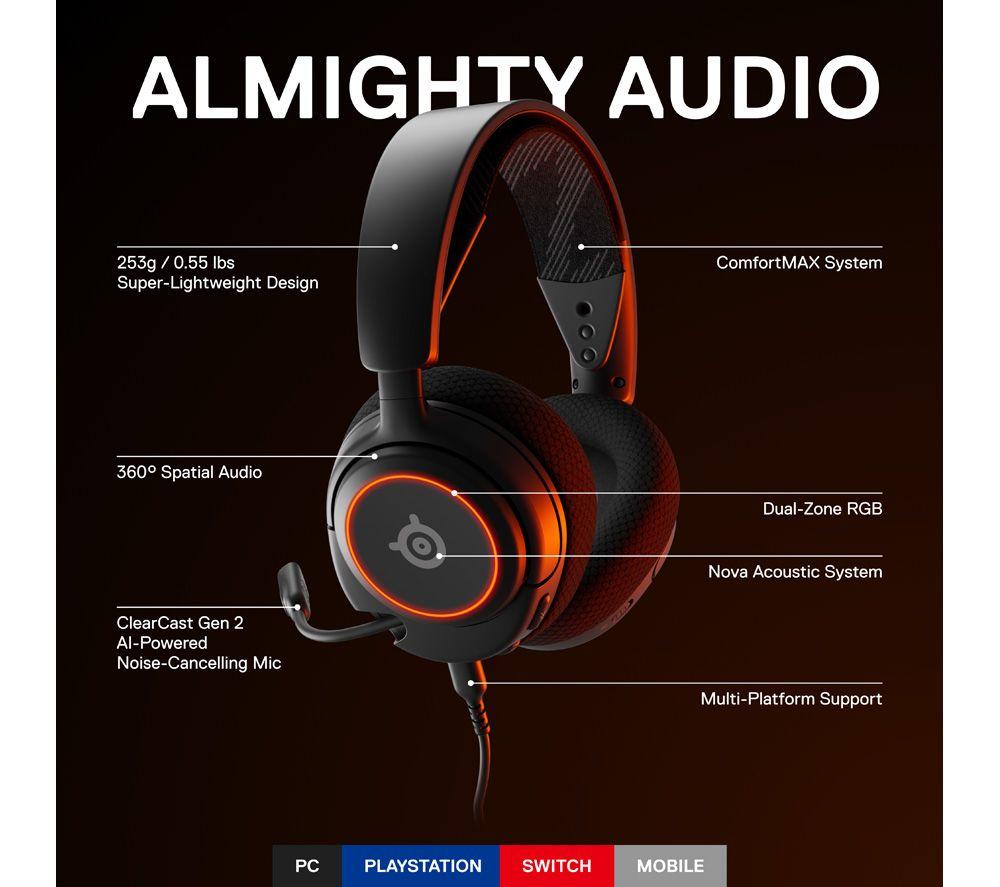 STEELSERIES Arctis Nova 3 7.1 Gaming-Headset - Schwarz