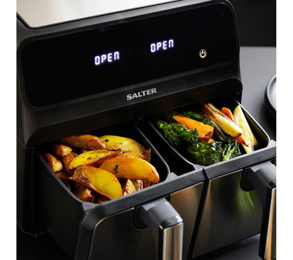 SALTER 5196 7.4L Dual Air Fryer Pro - Black & Stainless Steel