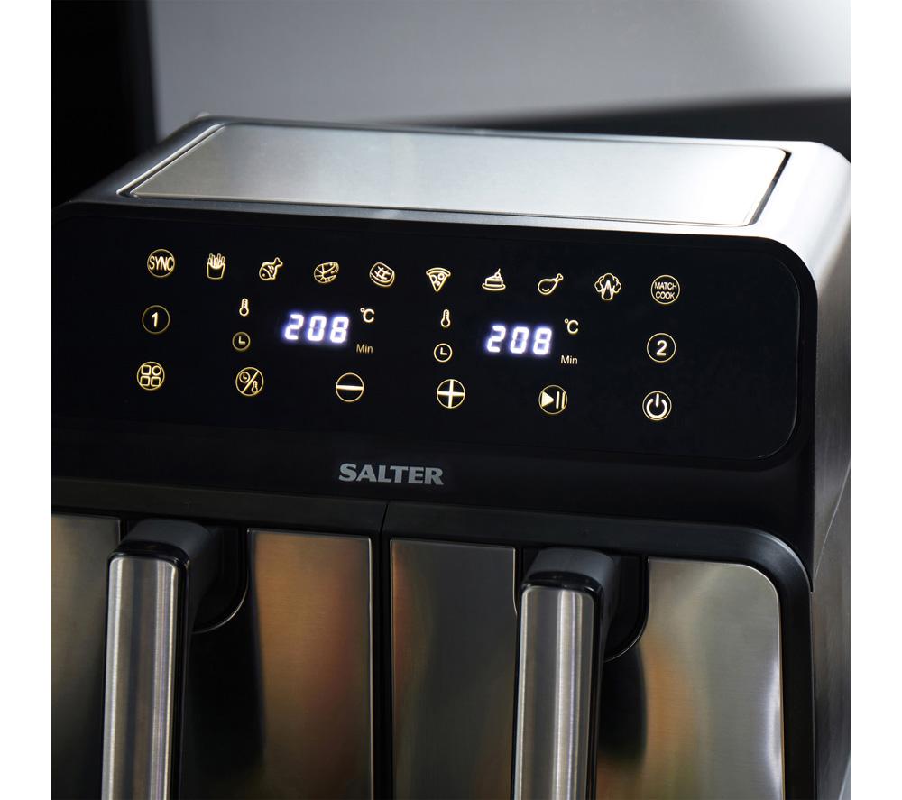 SALTER 5196 7.4L Dual Air Fryer Pro - Black & Stainless Steel