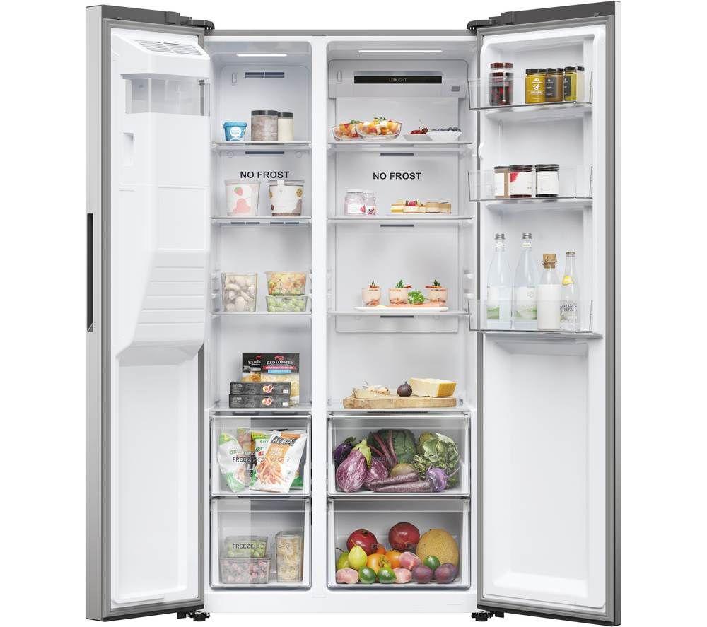 Frigorífico americano HAIER HSR5918DIMP - Acero Inoxidable Platino