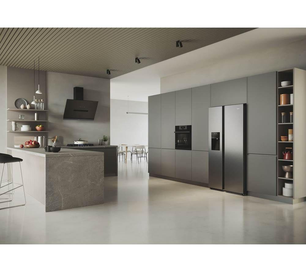 Frigorífico americano HAIER HSR5918DIMP - Acero Inoxidable Platino