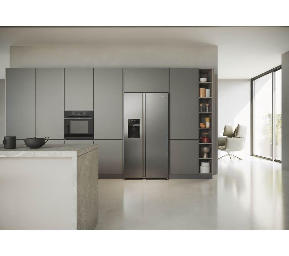 Frigorífico americano HAIER HSR5918DIMP - Acero Inoxidable Platino