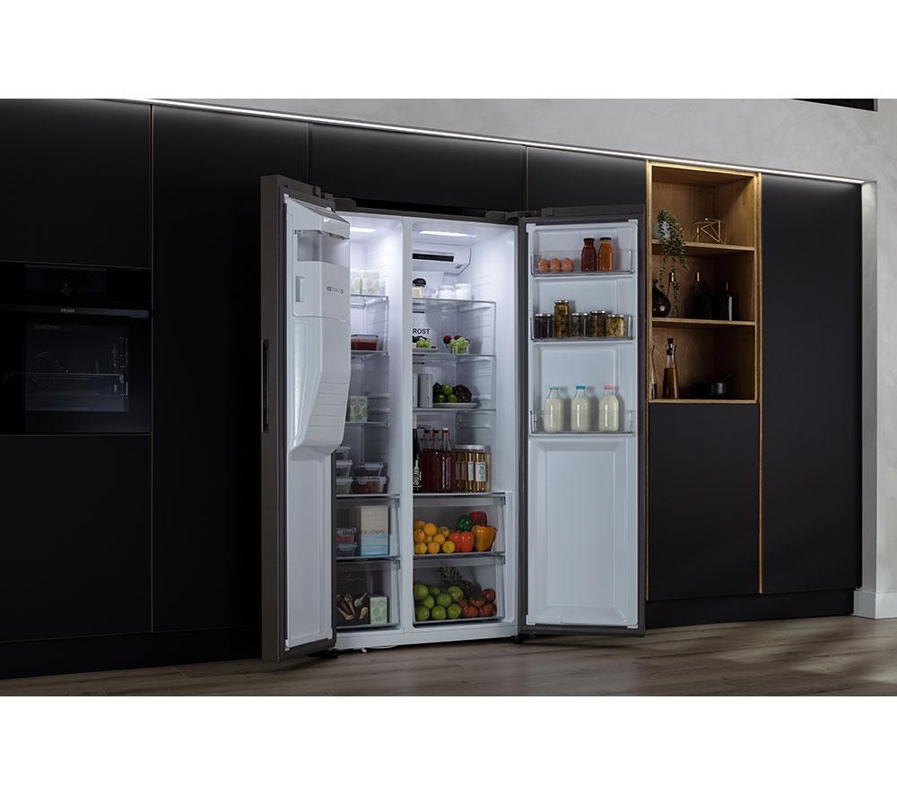 Frigorífico americano HAIER HSR5918DIMP - Acero Inoxidable Platino