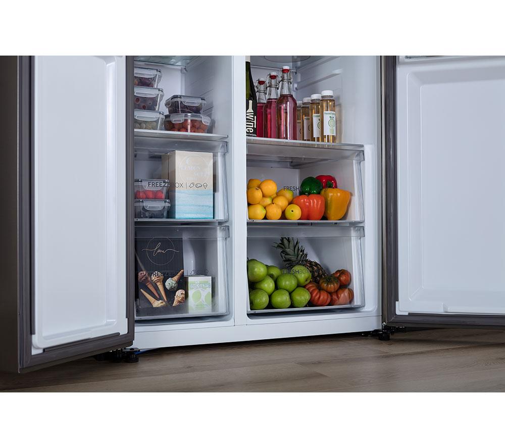 Frigorífico americano HAIER HSR5918DIMP - Acero Inoxidable Platino