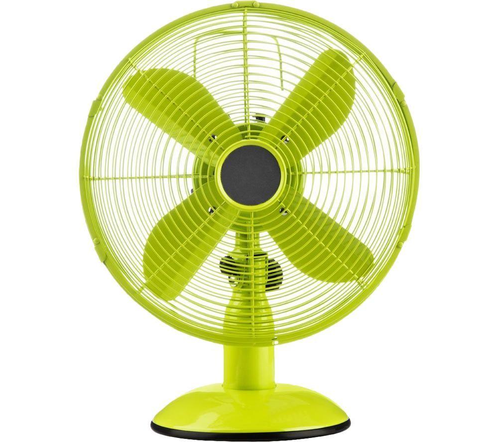 INTERIORS by Premier Portable 12" Desk Fan - Lime Green