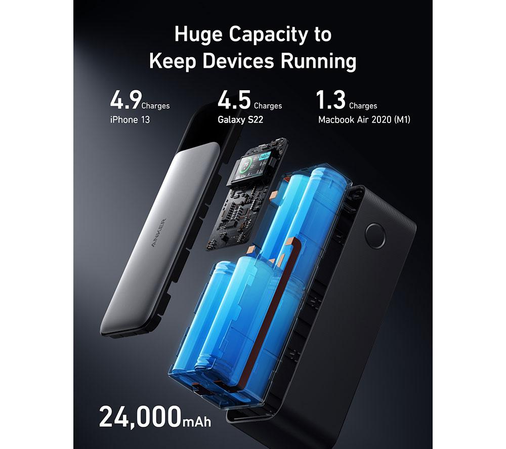 ANKER 24000 mAh 140W Portable Power Bank - Black