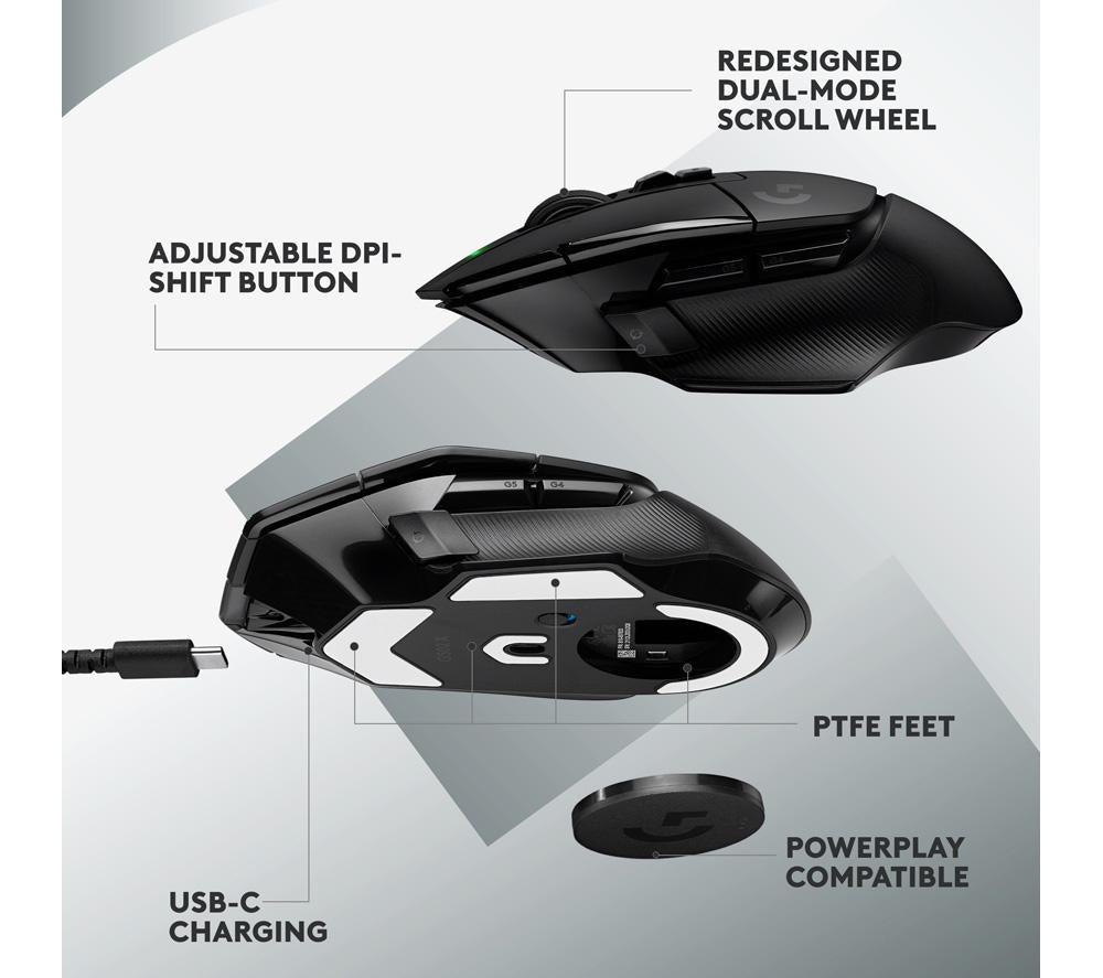 LOGITECH G502 X Lightspeed Wireless Optical Gaming Mouse - Black