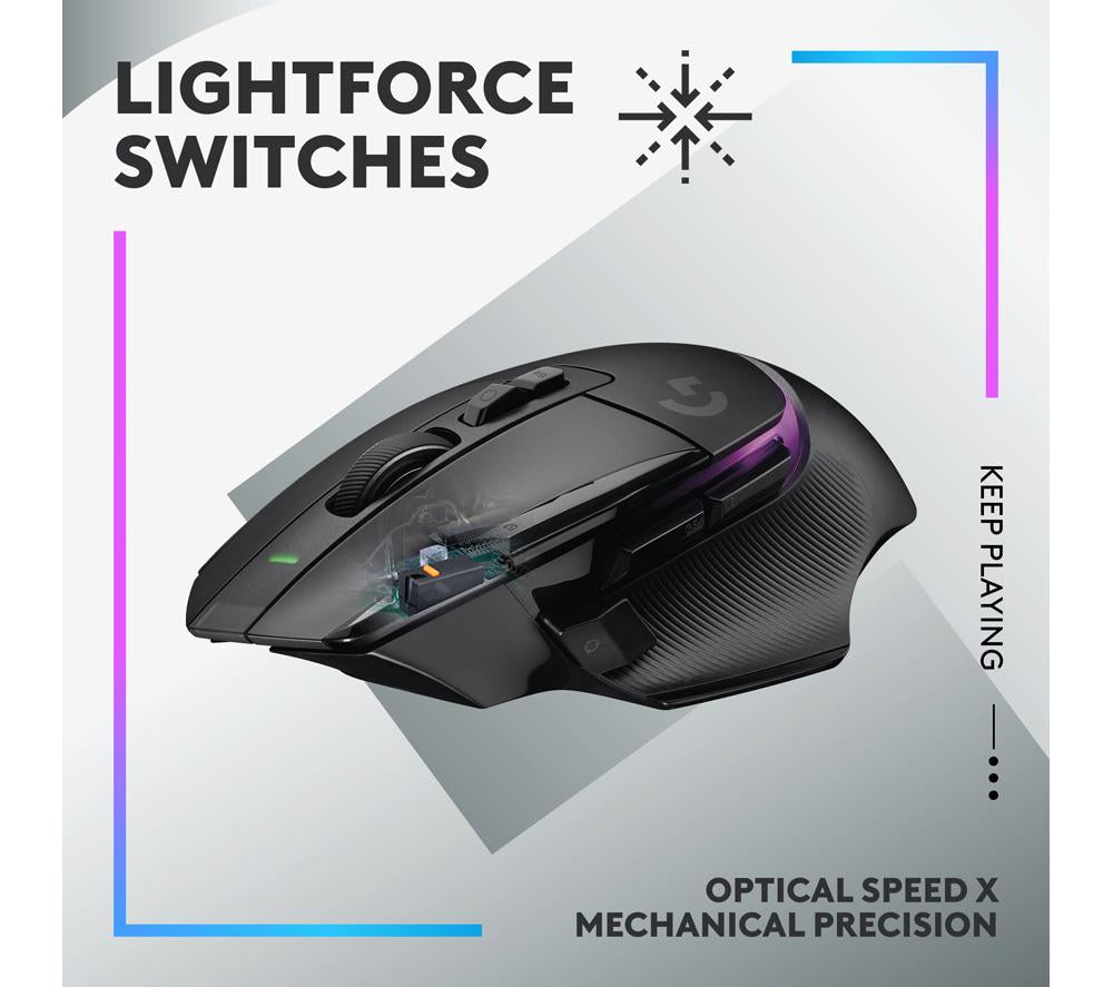 Ratón inalámbrico óptico para videojuegos Logitech G502 X Plus Lightspeed - Negro