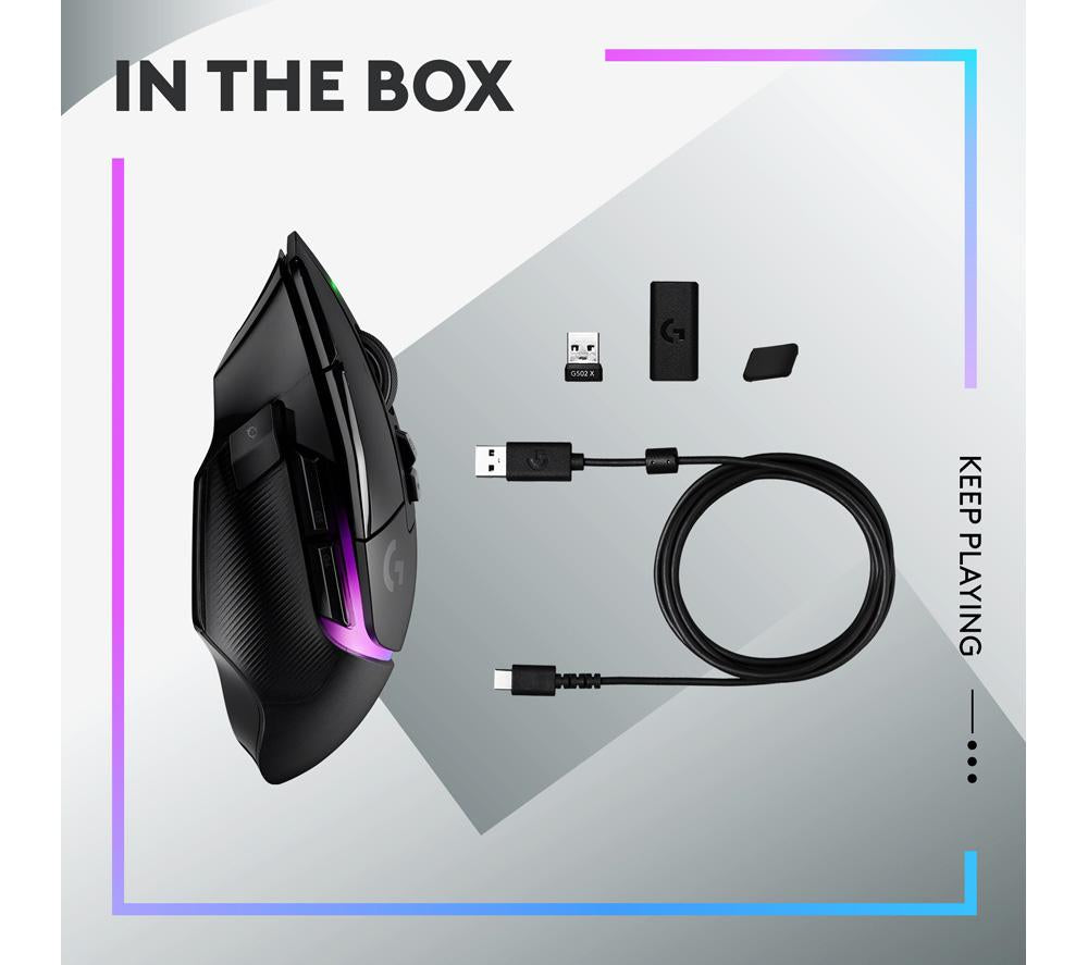 Ratón inalámbrico óptico para videojuegos Logitech G502 X Plus Lightspeed - Negro