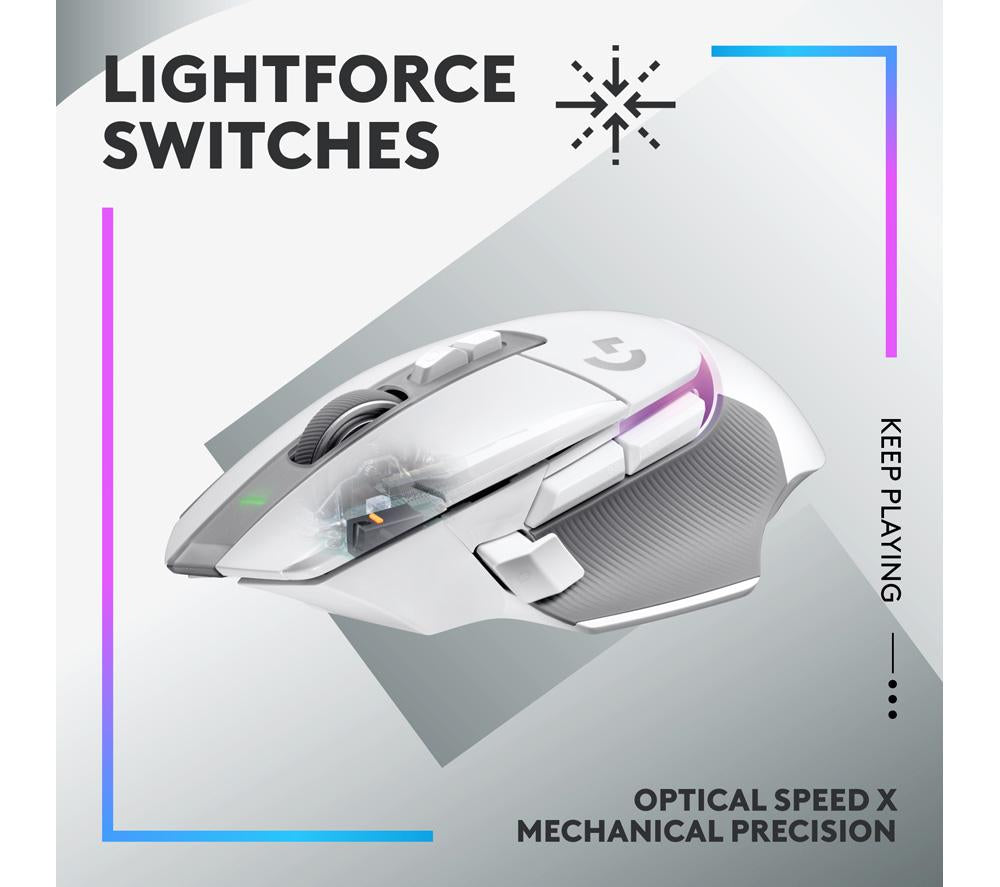 Ratón óptico inalámbrico para gaming LOGITECH G502 X Plus Lightspeed - Blanco