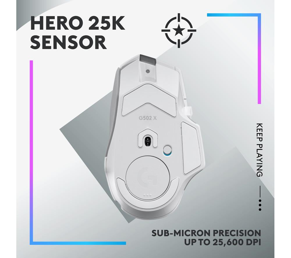 Ratón óptico inalámbrico para gaming LOGITECH G502 X Plus Lightspeed - Blanco