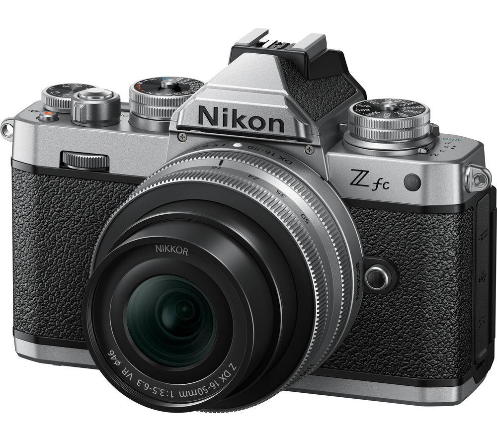 NIKON Z fc Mirrorless Camera with NIKKOR Z DX 16-50 mm f/3.5-6.3 VR & 50-250 mm f/4.5-6.3 VR Lens - Silver
