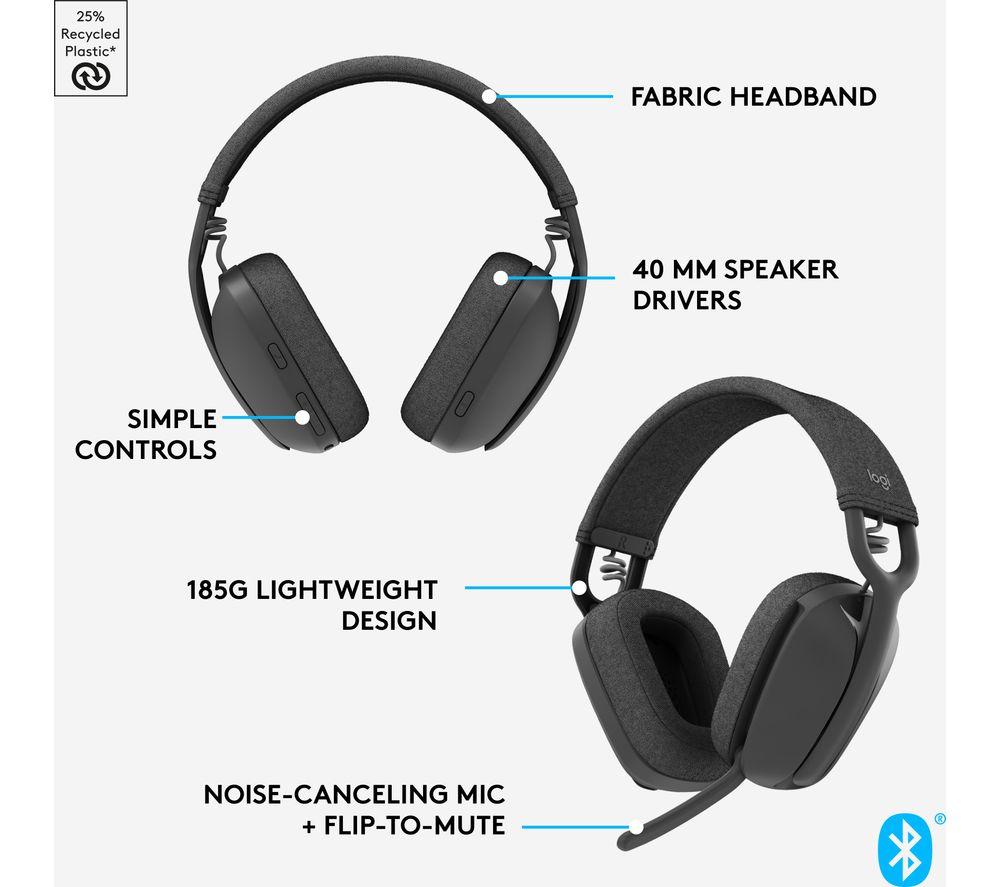 LOGITECH Zone Vibe 100 Wireless Headset - Graphite