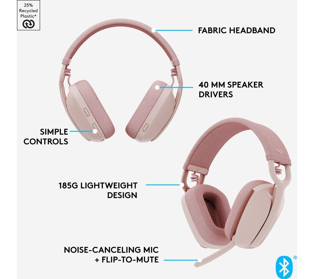 LOGITECH Zone Vibe 100 Wireless Headset - Rose