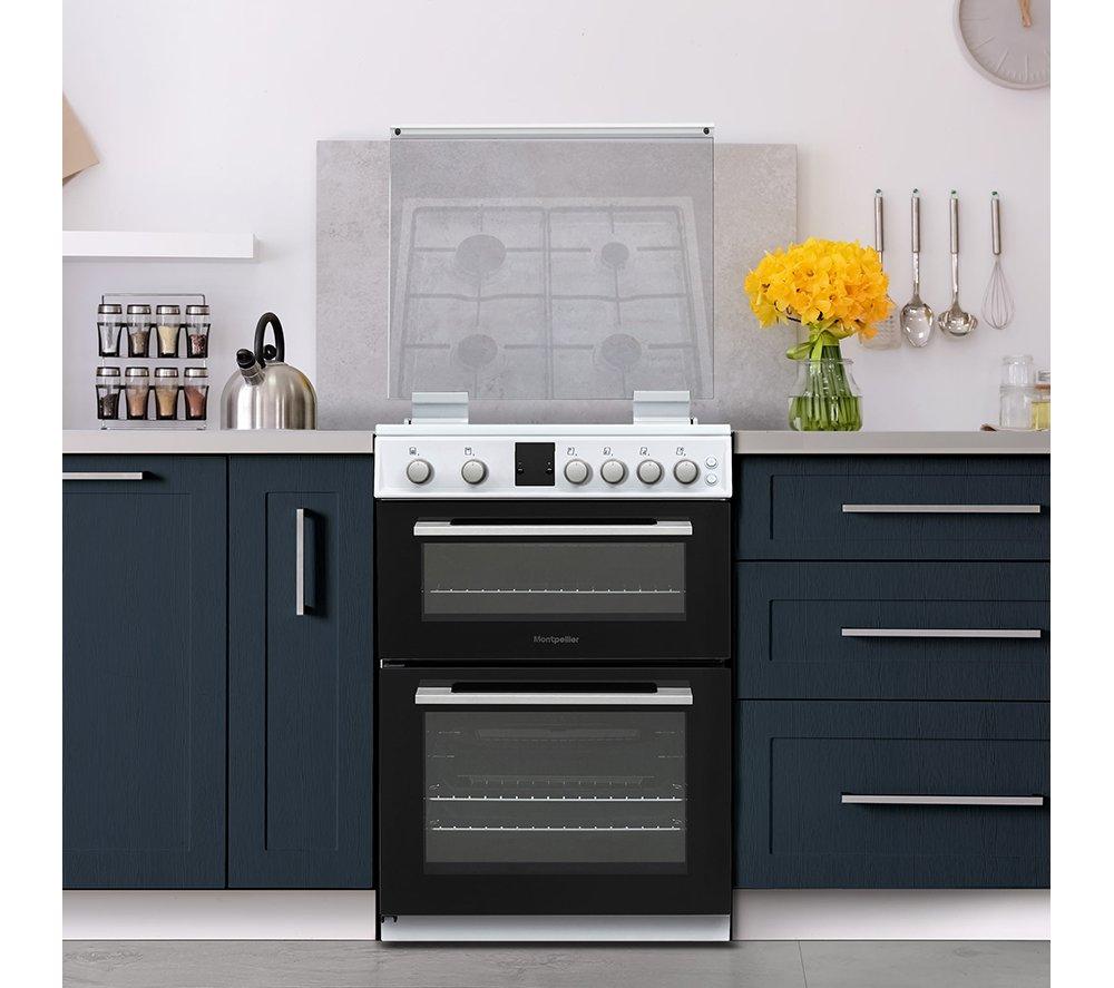 MONTPELLIER MDOG60LW Cocina de gas de 60 cm - Blanca y plateada