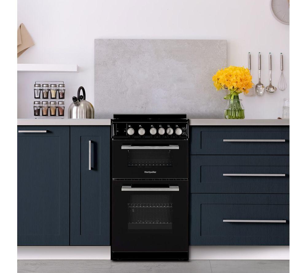 MONTPELLIER MDOG50LK 50 cm Gas Cooker - Black & Silver