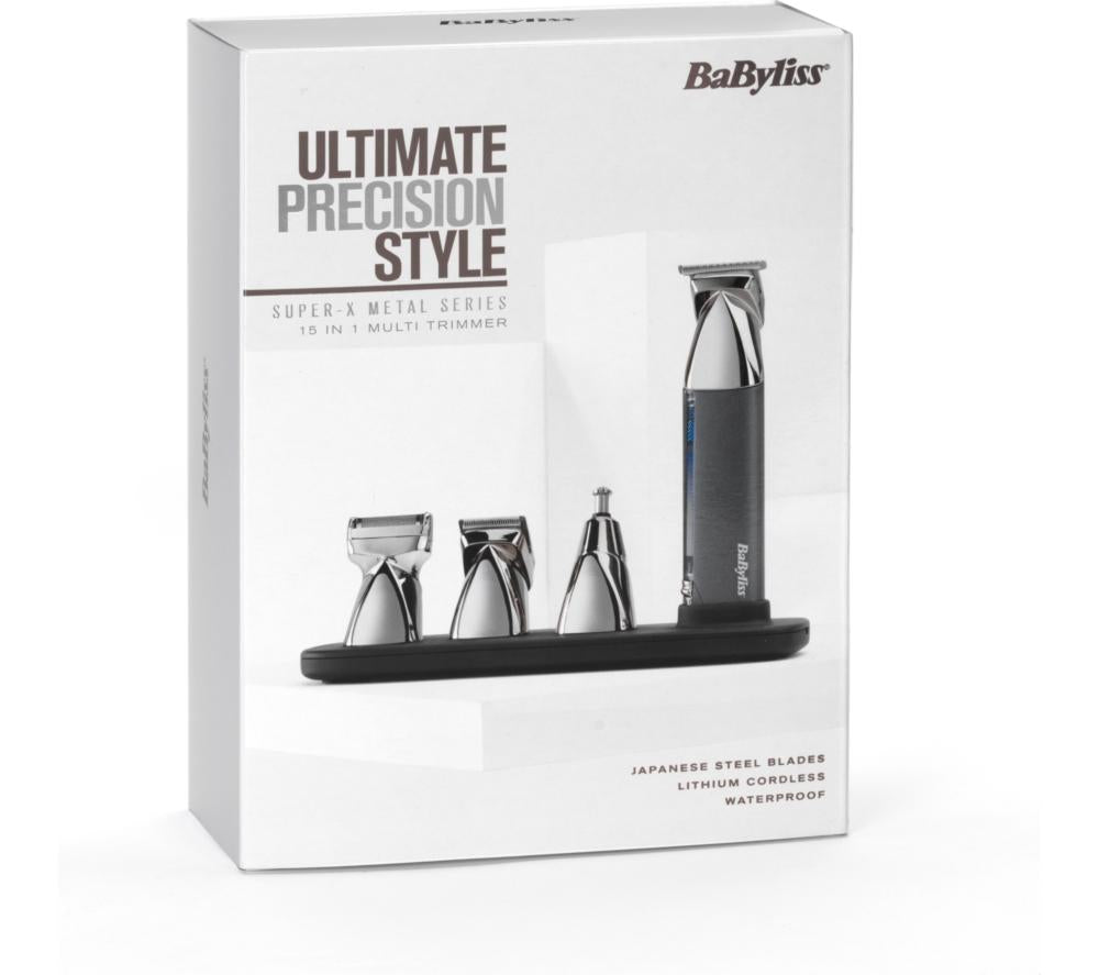 BABYLISS Super-X Metal Series 15-in-1 Wet & Dry Multi-Trimmer Kit - Grey & Chrome