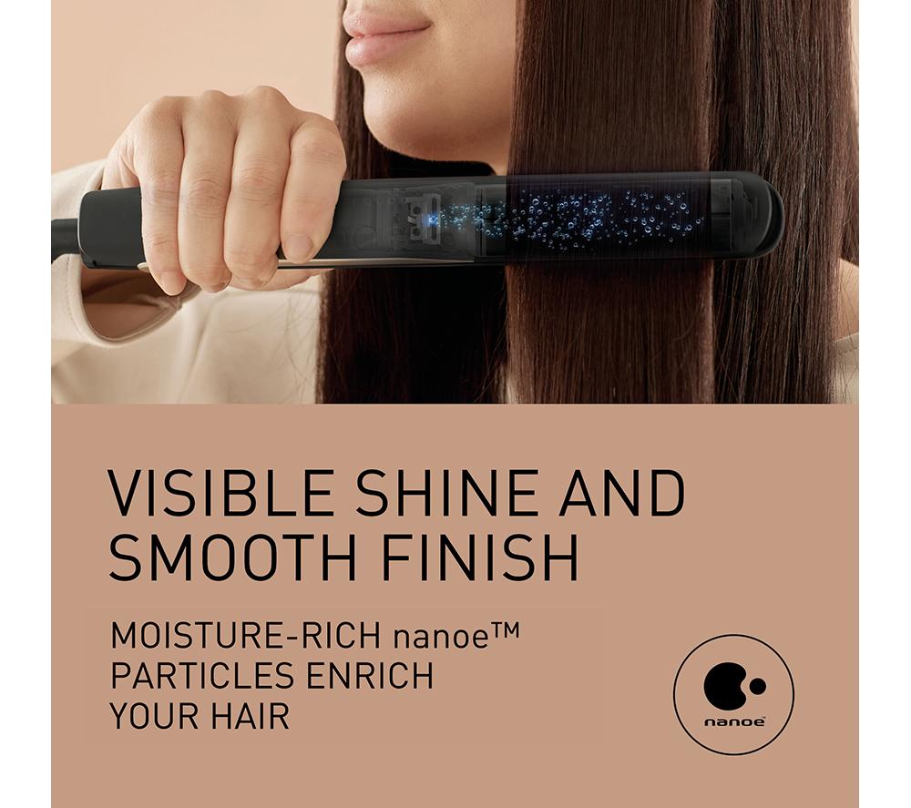 PANASONIC Nanoe EH-HS0E Hair Straightener - Black & Champagne Gold