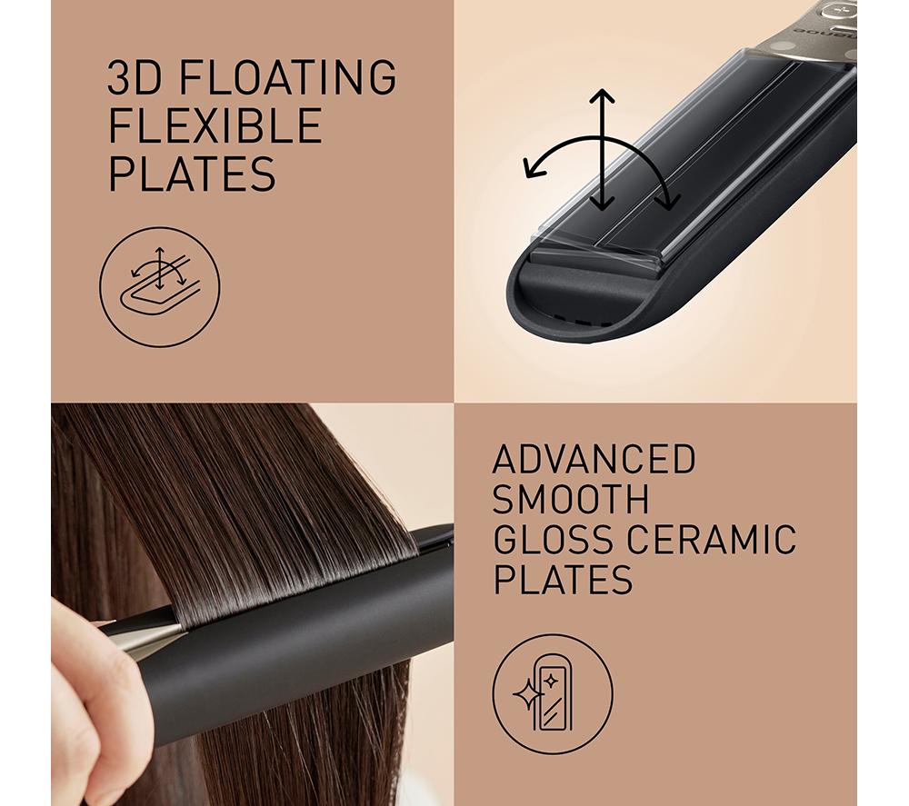 PANASONIC Nanoe EH-HS0E Hair Straightener - Black & Champagne Gold